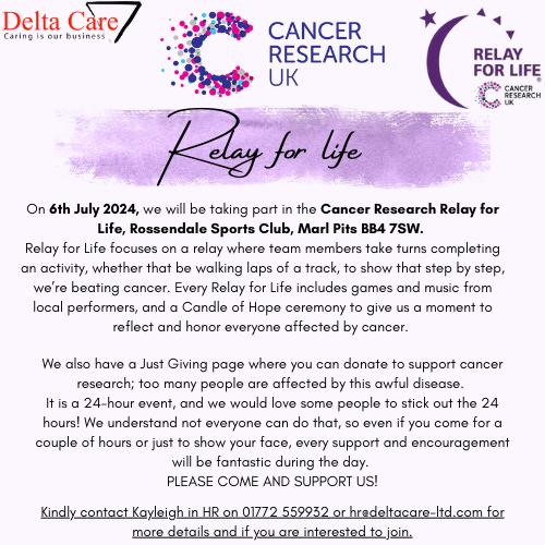 Relay For Life - 6th July 2024